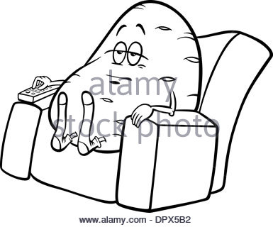385x320 Cartoon Humor Concept Illustration Of Couch Or Coach Potato Saying