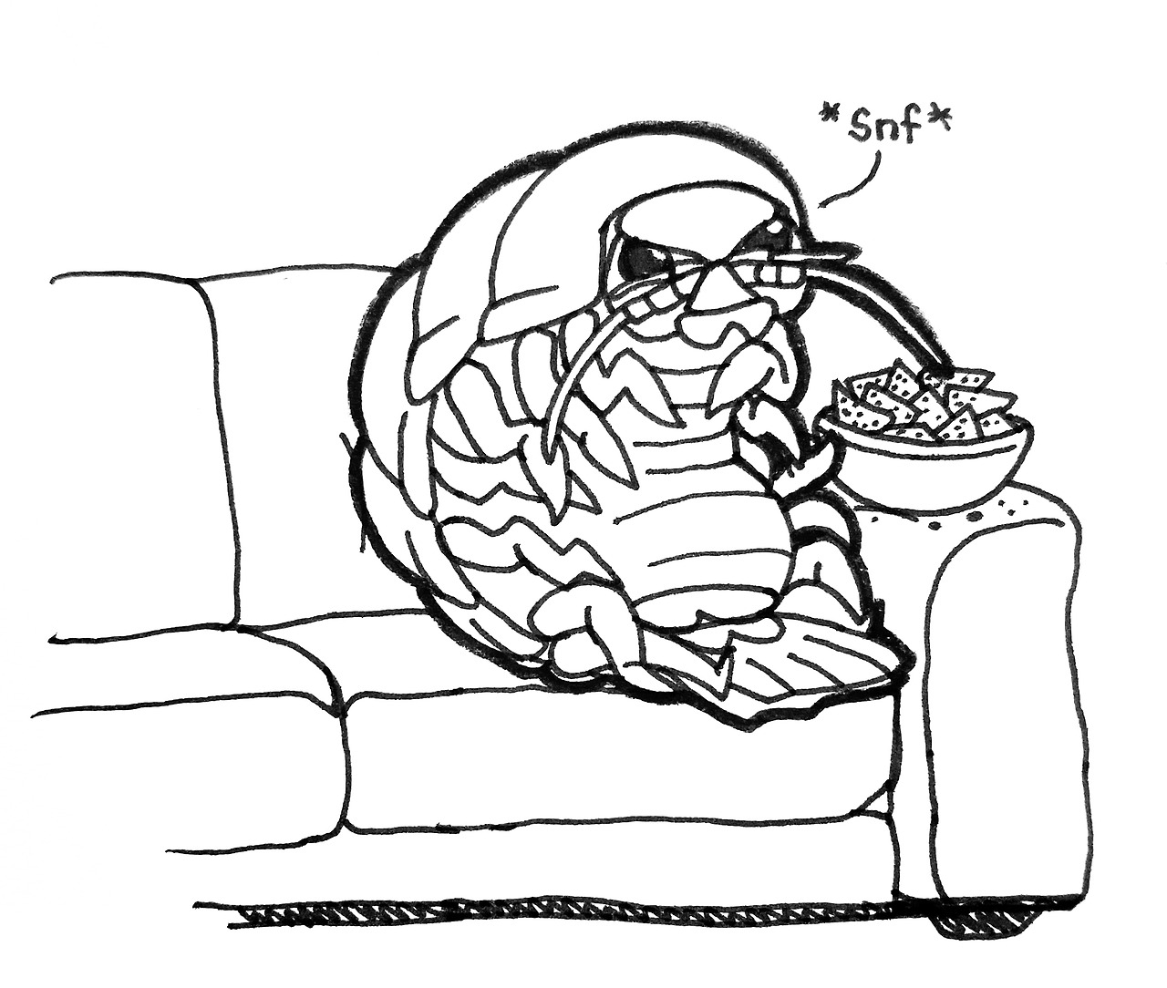 1280x1084 The Draw Something Daily Initiative Doodle Time Couch Potato Isopod