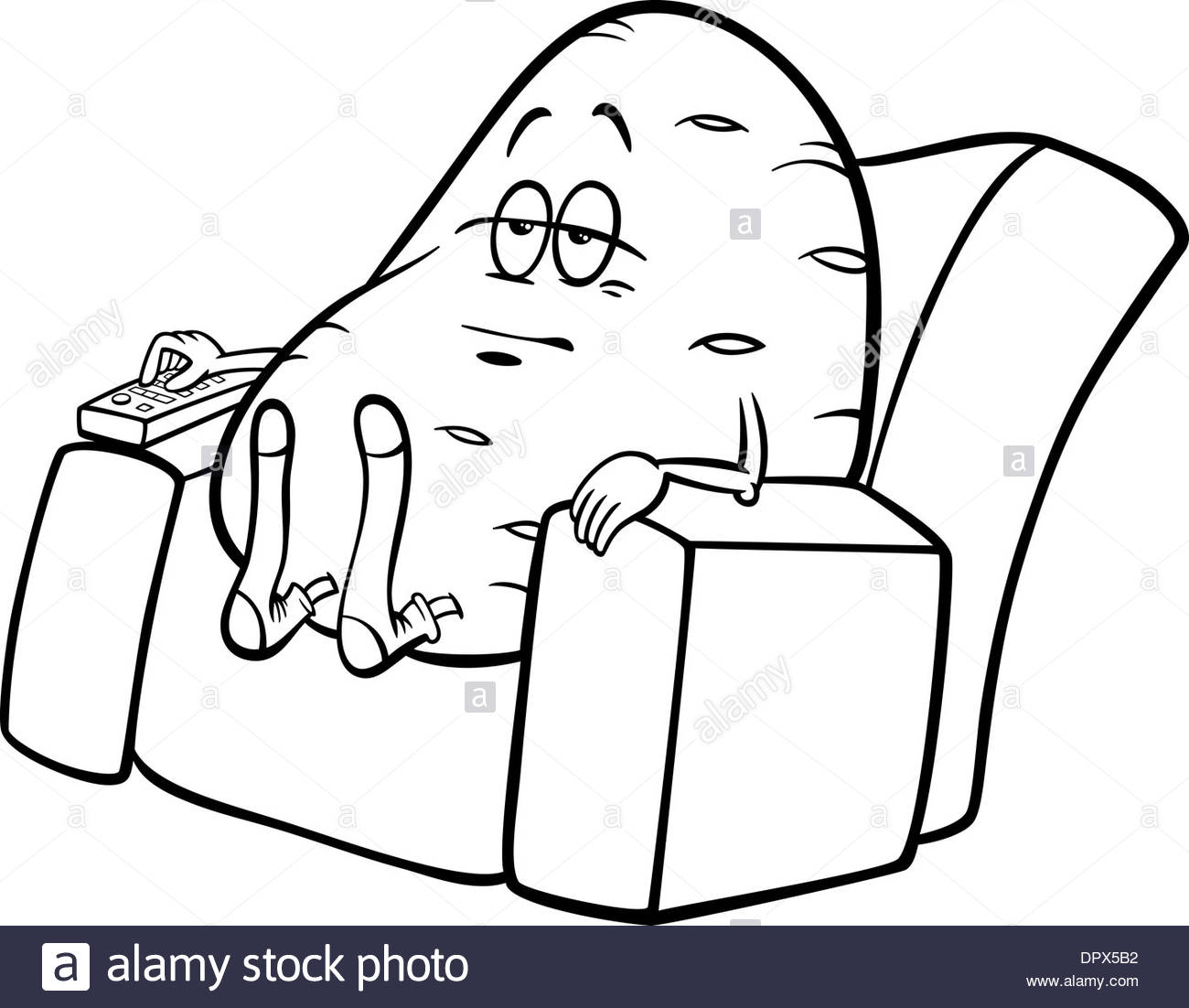 1300x1102 Black And White Cartoon Humor Concept Illustration Of Couch Potato