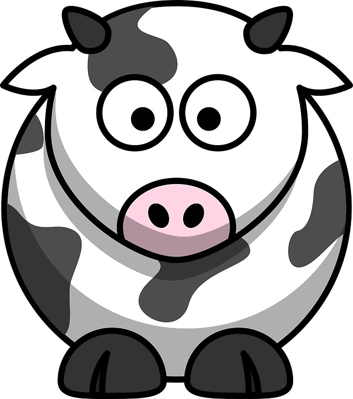 707x800 Cartoon Cow Posters By Sbooth9 Redbubble