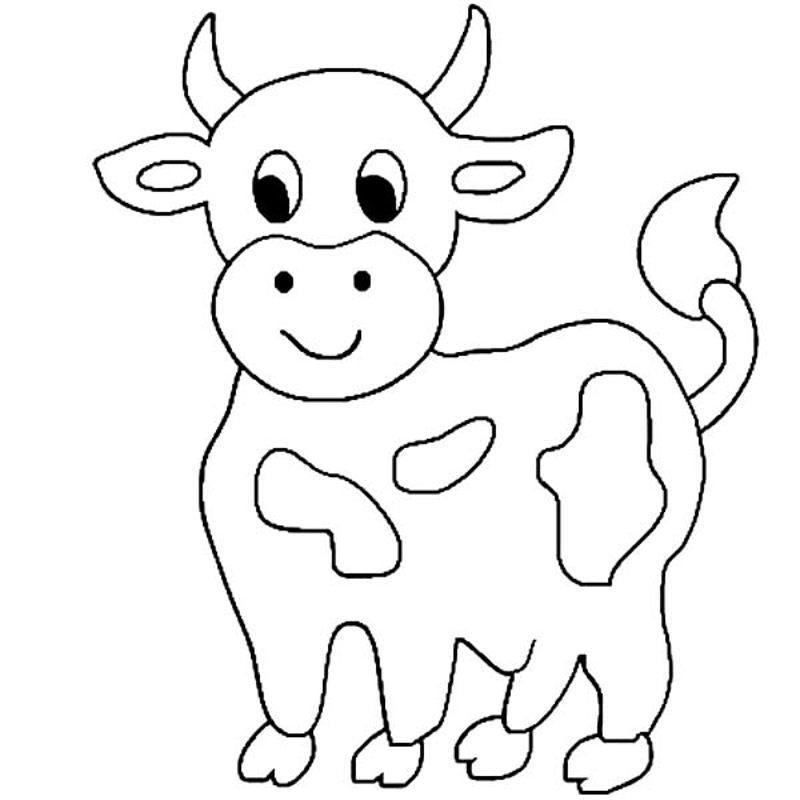 800x800 Cartoon Cow Coloring Page