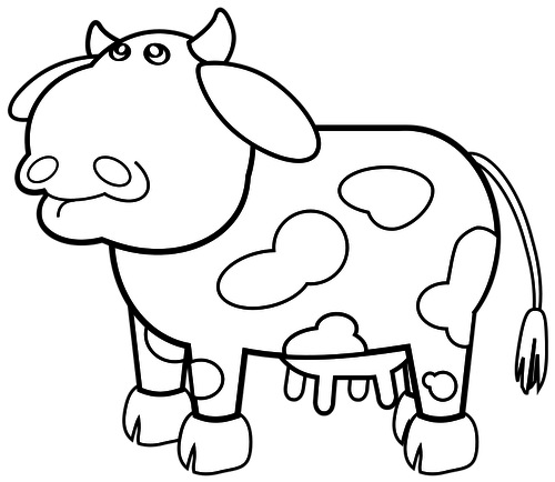 500x434 Cow Cartoon Drawing Vector Image Public Domain Vectors