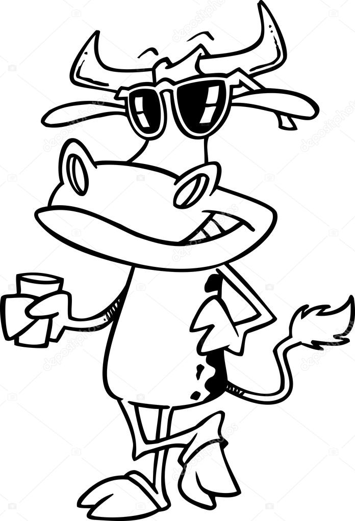 696x1023 Cartoon Cool Cow Stock Vector Ronleishman