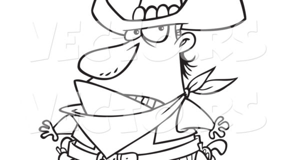 570x320 Cowboy Cartoon Drawings Vector Of A Cartoon Bad Cowboy Ready