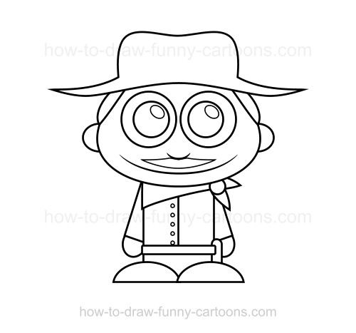 500x467 How To Draw A Cowboy