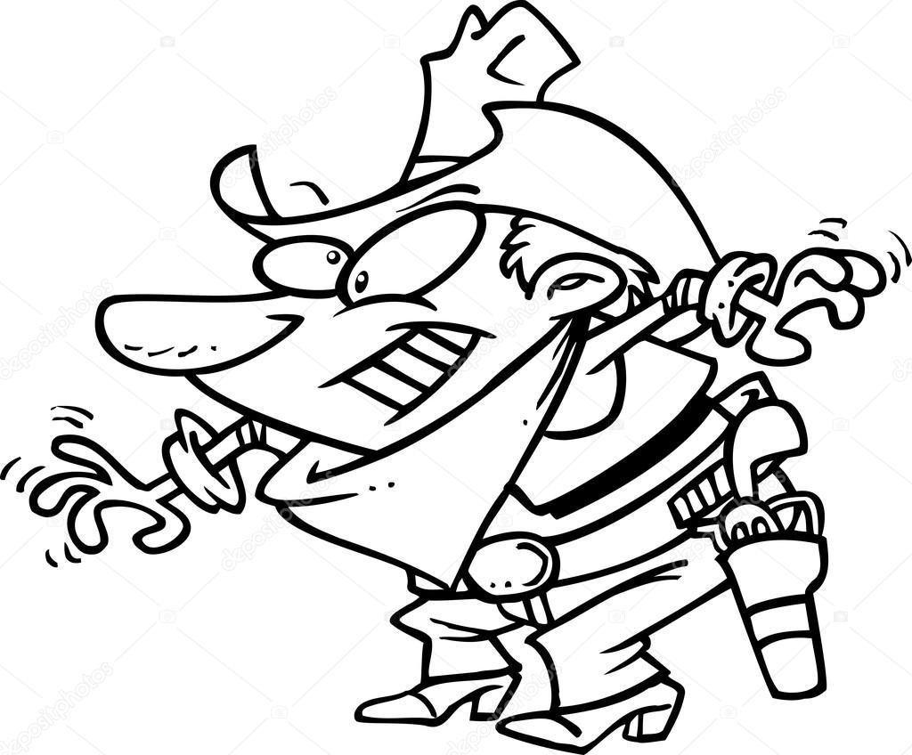 1024x848 Cartoon Cowboy Draw Stock Vector Ronleishman