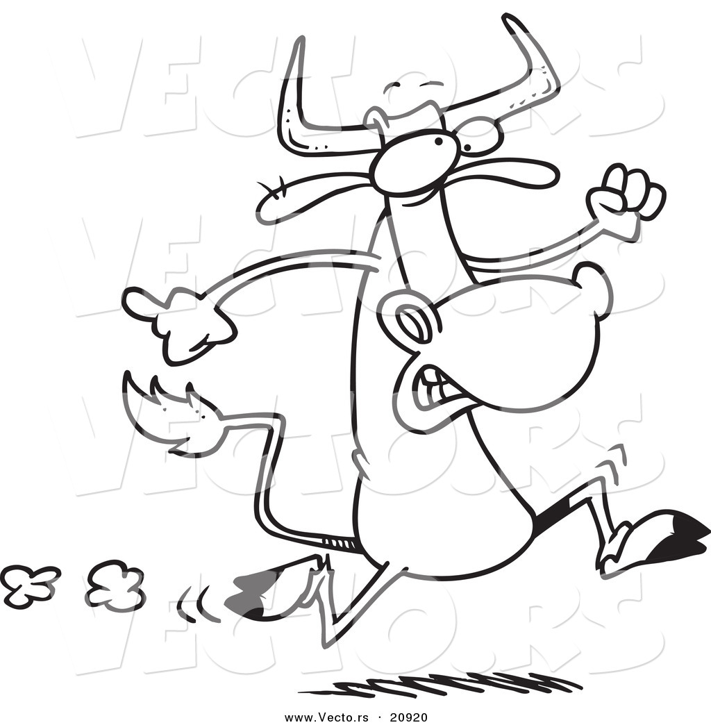 1024x1044 Vector Of A Cartoon Running Cow