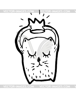 245x300 Cat With Crown. Cartoon Sketch