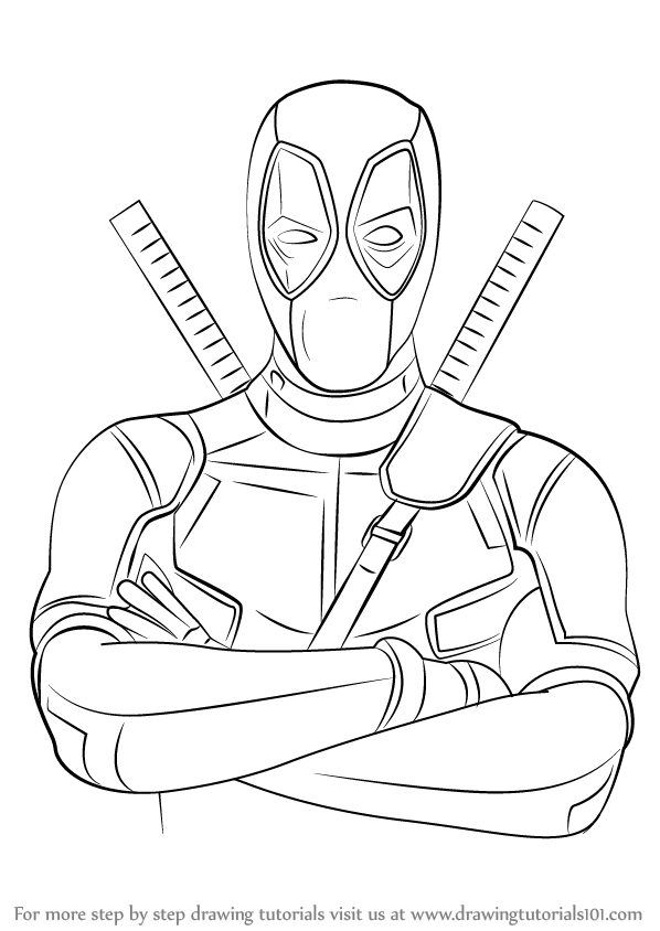 598x844 Learn How To Draw Deadpool (Deadpool) Step By Step Drawing Tutorials