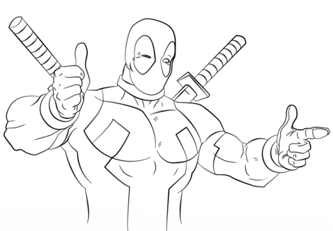 480x333 Cartoon Deadpool Coloring Page Free Printable Coloring Pages