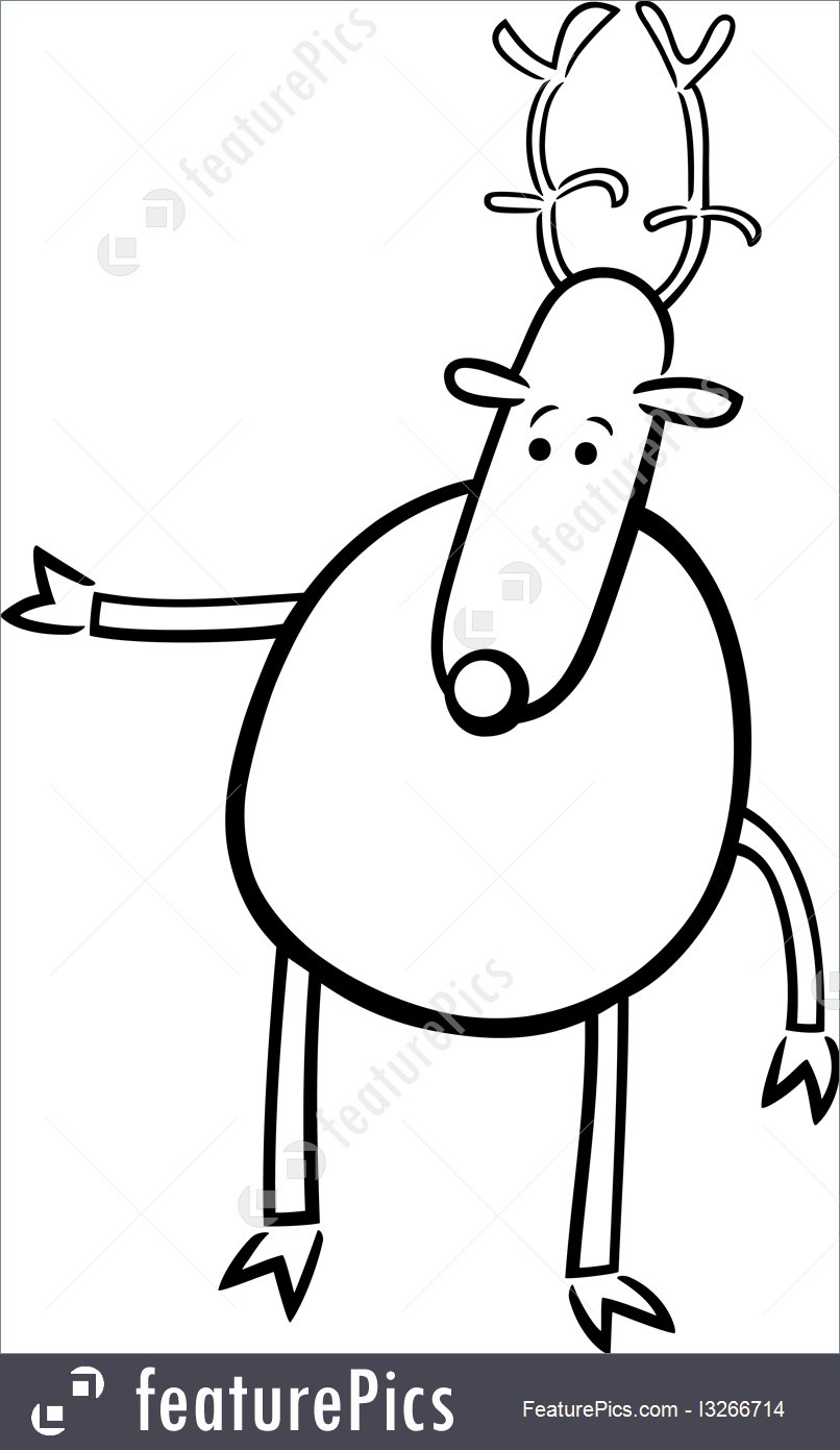 806x1391 Cartoon Doodle Of Deer For Coloring Illustration