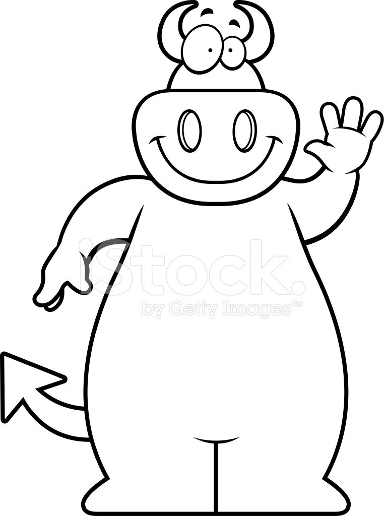 762x1024 Cartoon Devil Waving Stock Vector