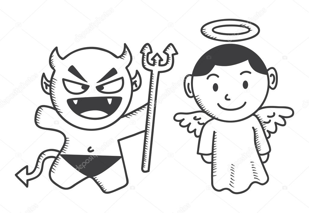 1023x704 Devil And Angel Cartoon Stock Vector Mhatzapa