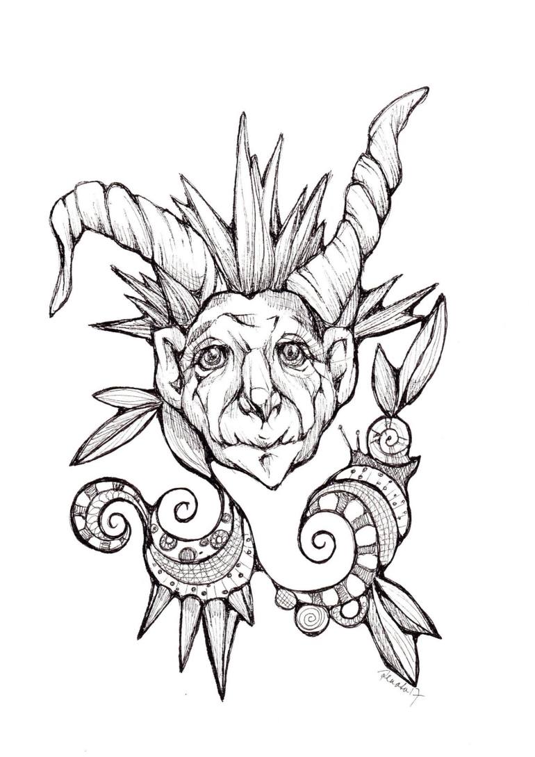 770x1089 Saatchi Art Cheeky Devil Drawing By Renata Lombard