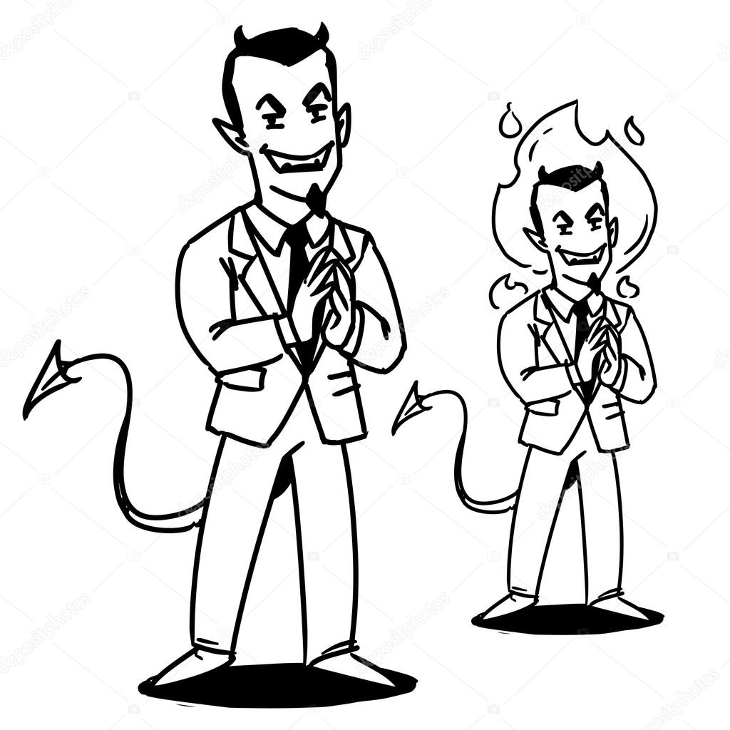 1024x1024 Satan Businessman.devil Manager Cartoon Character. Devil In Suit