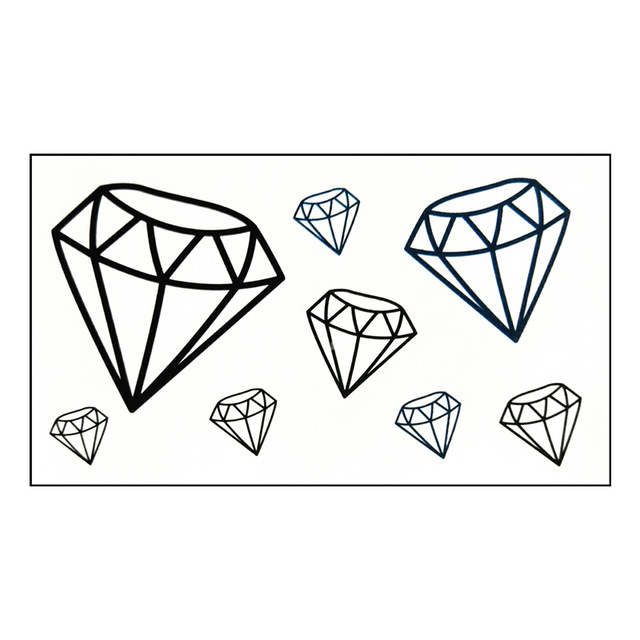 640x640 Waterproof Temporary Tattoo Sticker Diamond Tattoo Cartoon Water