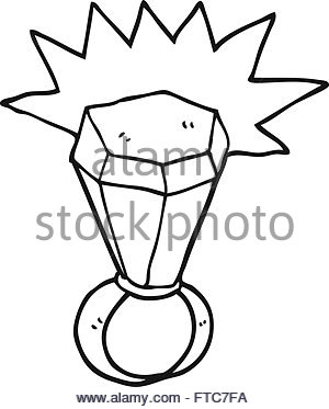 300x373 Freehand Drawn Cartoon Huge Diamond Ring Stock Vector Art