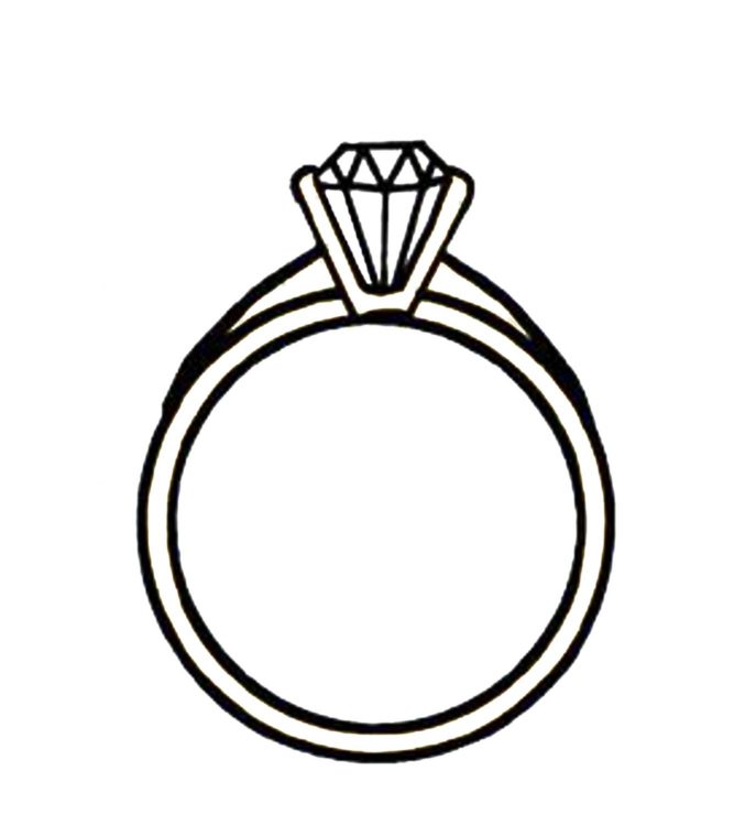 687x749 Cartoon Diamond Ring Wedding Rings How To Draw A Cartoon Diamond