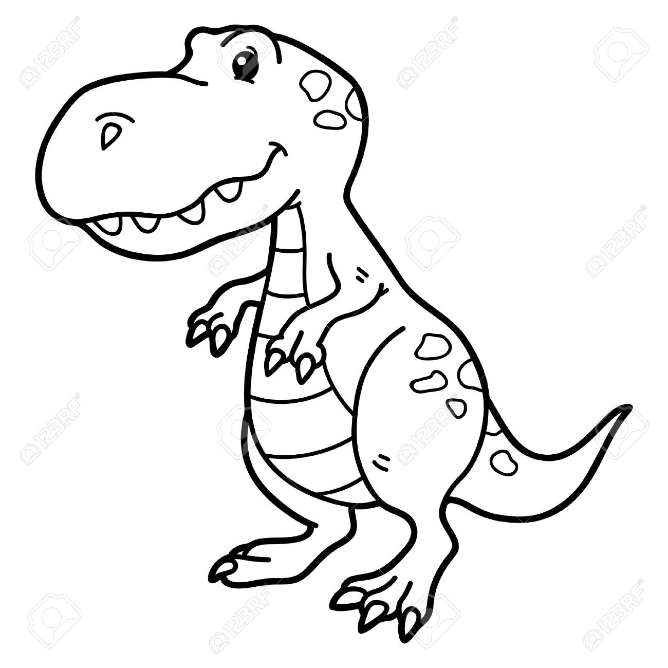1300x1300 Vector Illustration Of Cute Cartoon Dinosaur Character