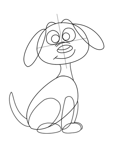 400x514 Drawing A Cartoon Dog Feltmagnet