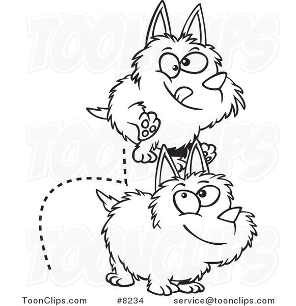 581x600 Cartoon Black And White Line Drawing Of Dogs Leaping Over Each