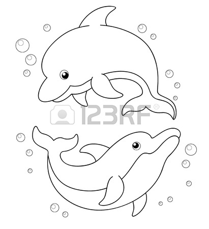 411x450 Illustration Of Cartoon Dolphins Royalty Free Cliparts, Vectors