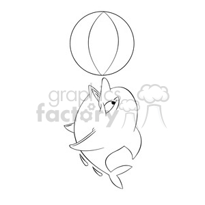 300x300 Royalty Free Dallas The Cartoon Dolphin Playing With Beach Ball