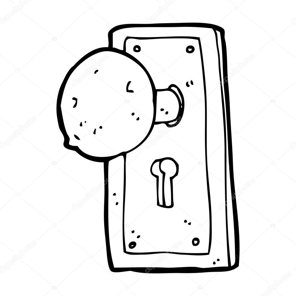 1024x1024 Cartoon Old Door Knob Stock Vector Lineartestpilot