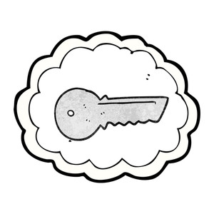 300x300 Freehand Drawn Cartoon Door Key Royalty Free Stock Image