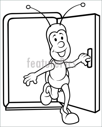 403x500 Bug And Open Door Illustration