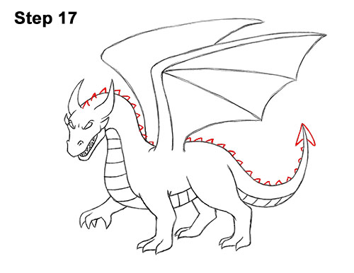 500x386 How To Draw A Dragon (Cartoon)