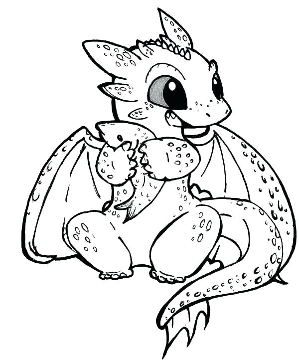 600x722 Cartoon Dragon Coloring Pages Toothless Eat Fish In How To Train