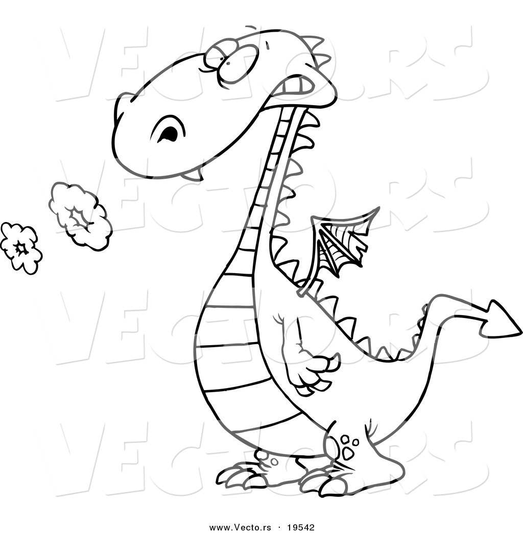 1024x1044 Vector Of A Cartoon Smoking Dragon