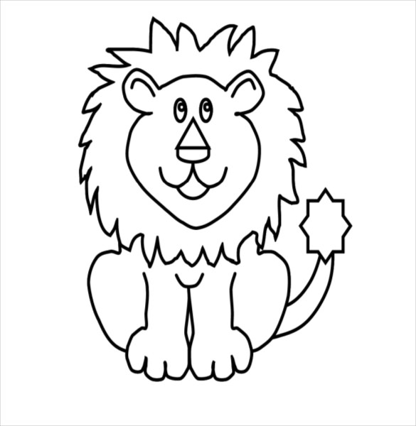 585x600 Lion Drawing Template Free Pdf Documents Download Free