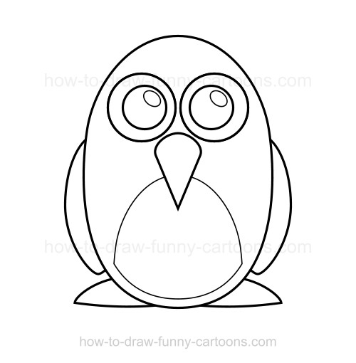 500x510 How To Draw A Penguin