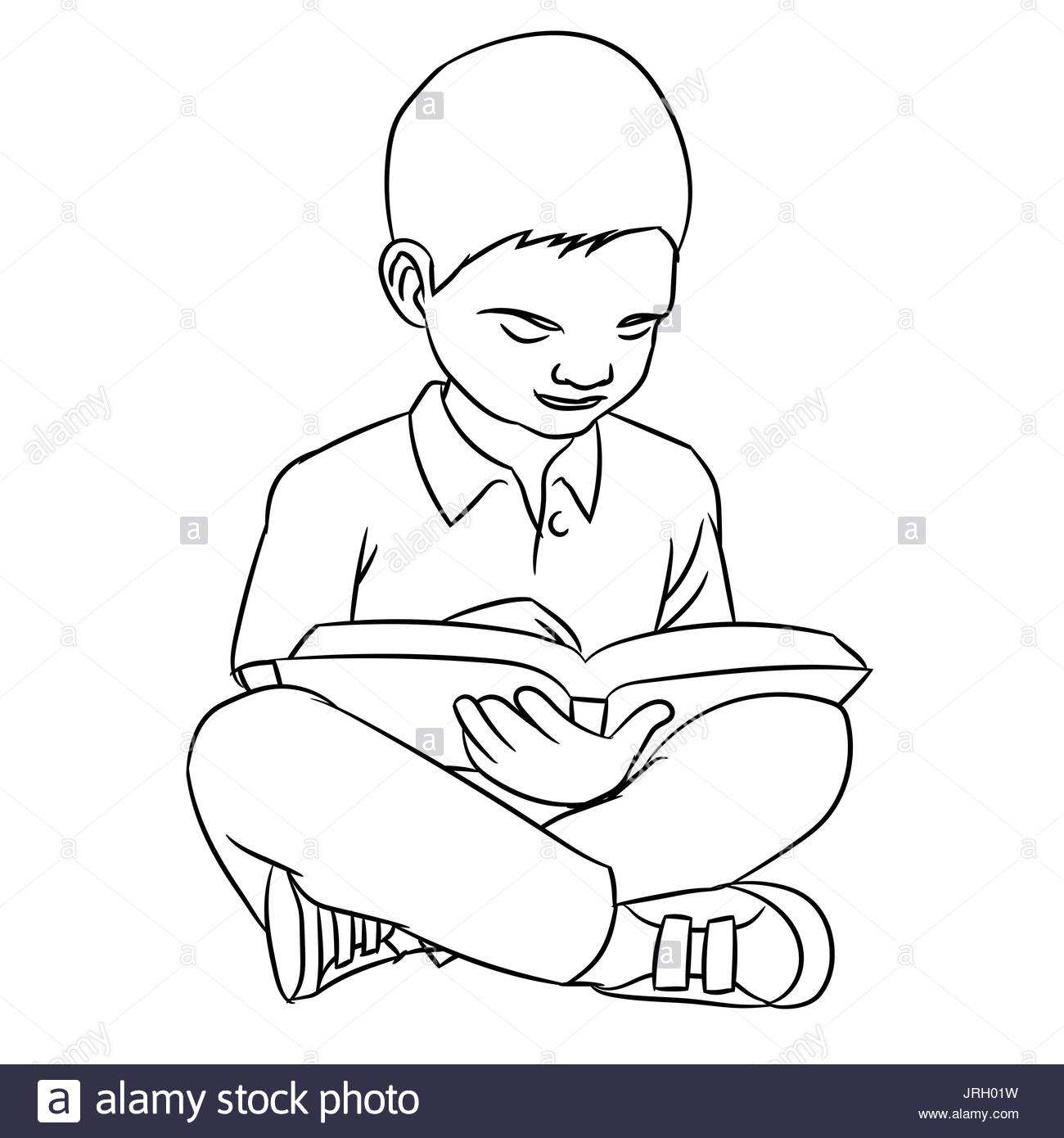 1300x1390 Hand Drawn Sketch Of A Boy Make Reading, Character Cartoon