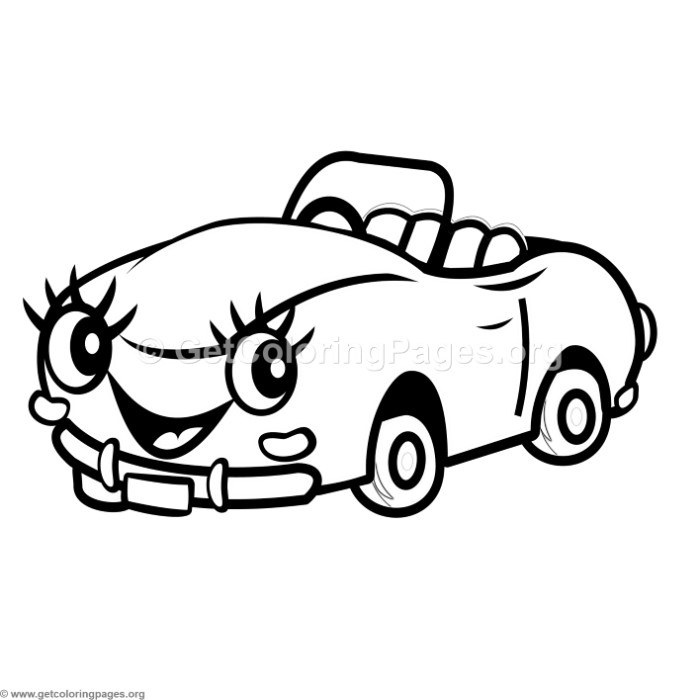700x700 Cute Cartoon Smiley Car Coloring Pages