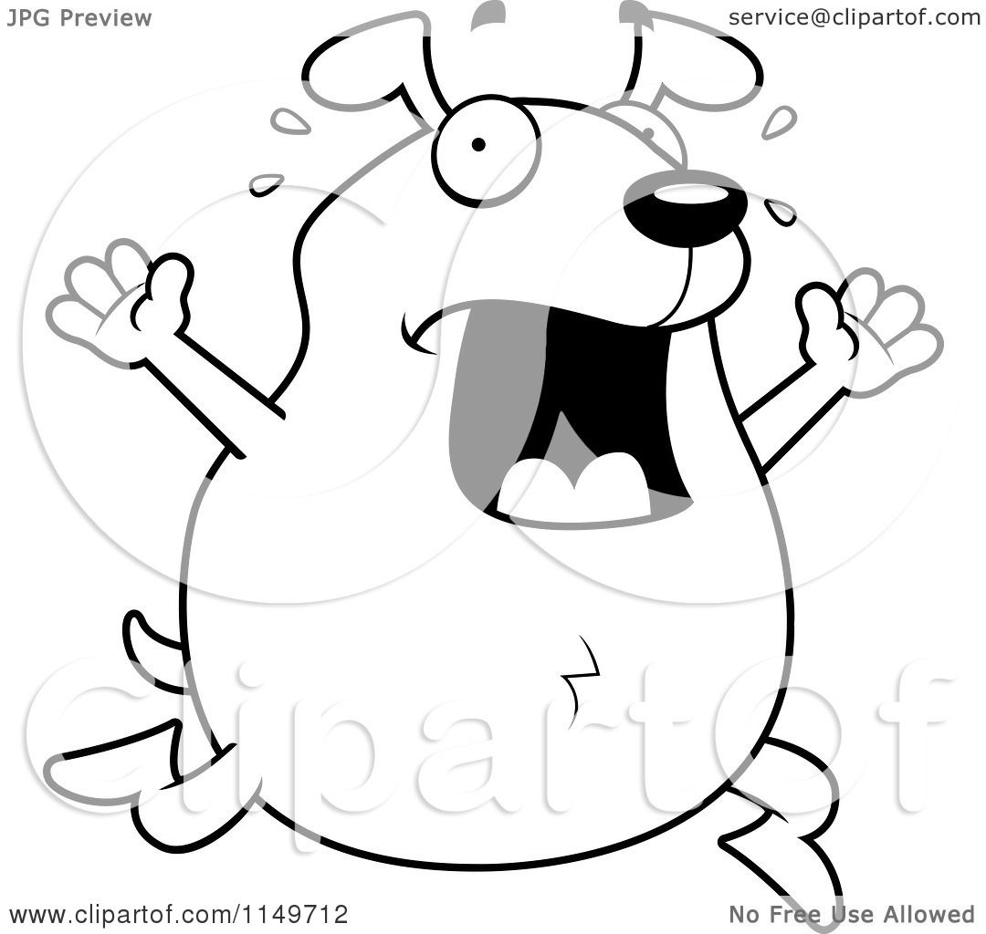 1080x1024 Cartoon Clipart Of A Black And White Stressed Dog Freaking Out