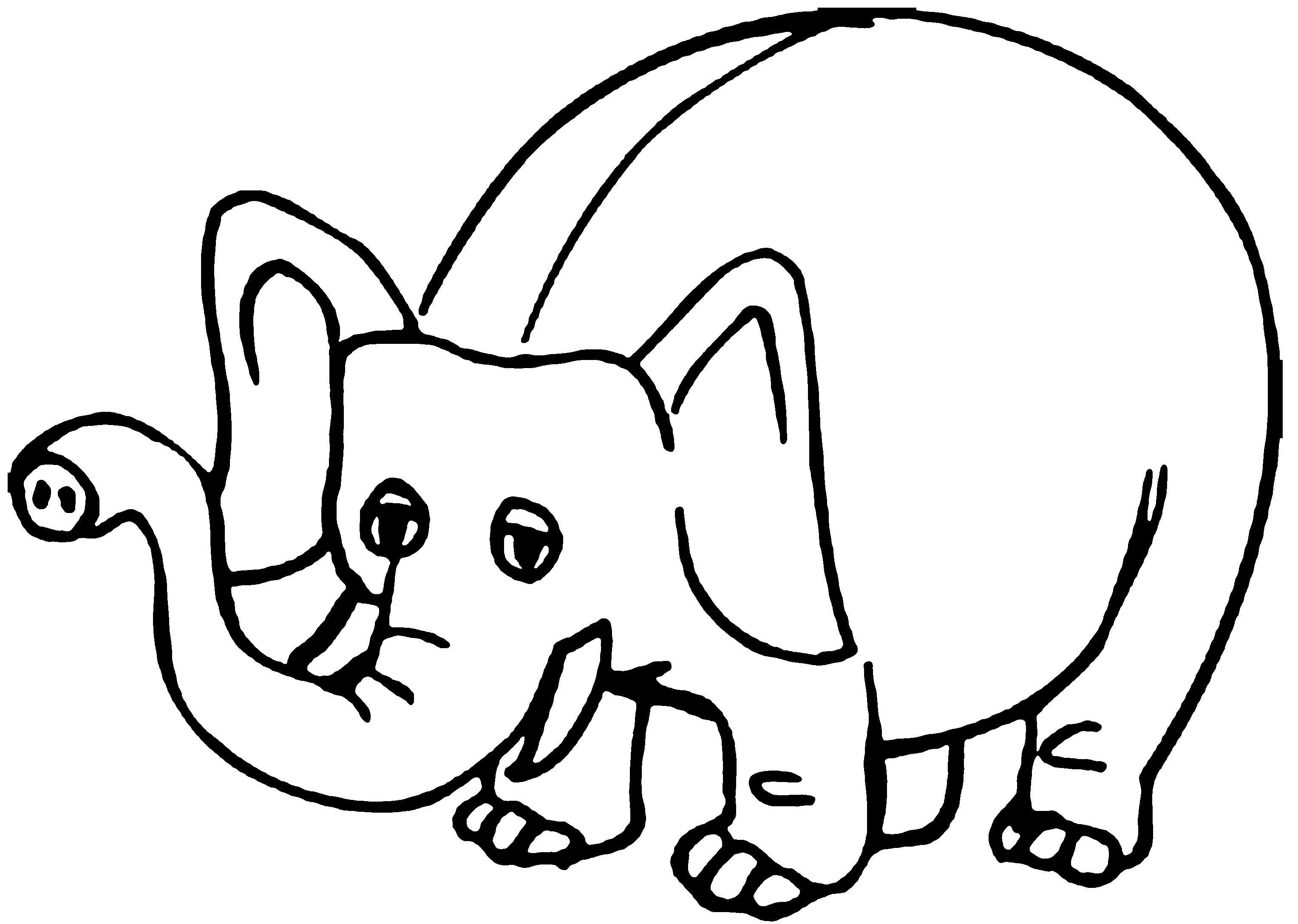 3054x2174 Coloring Elephant Image, Color Elephant, Fine Art ,draw Big
