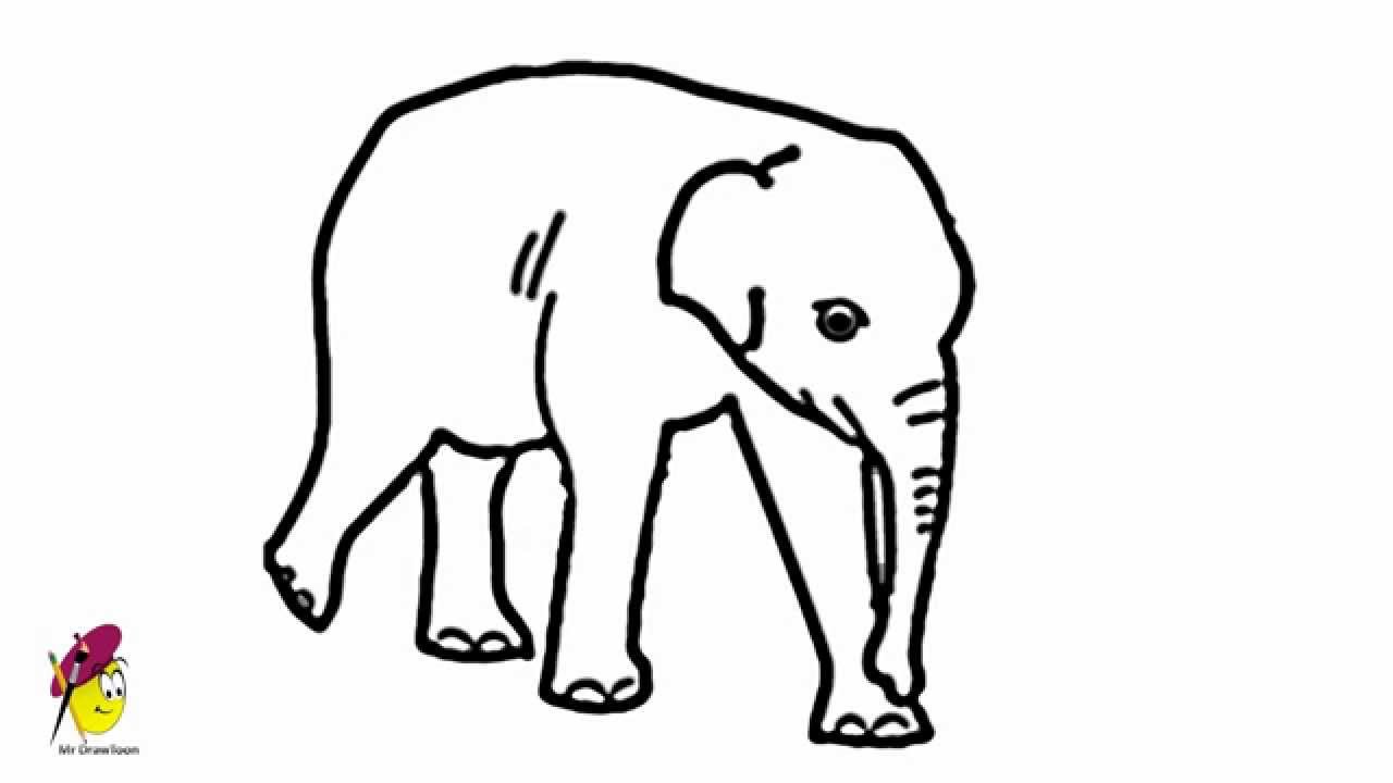 1280x720 Easy Cartoon Elephant Drawing Images