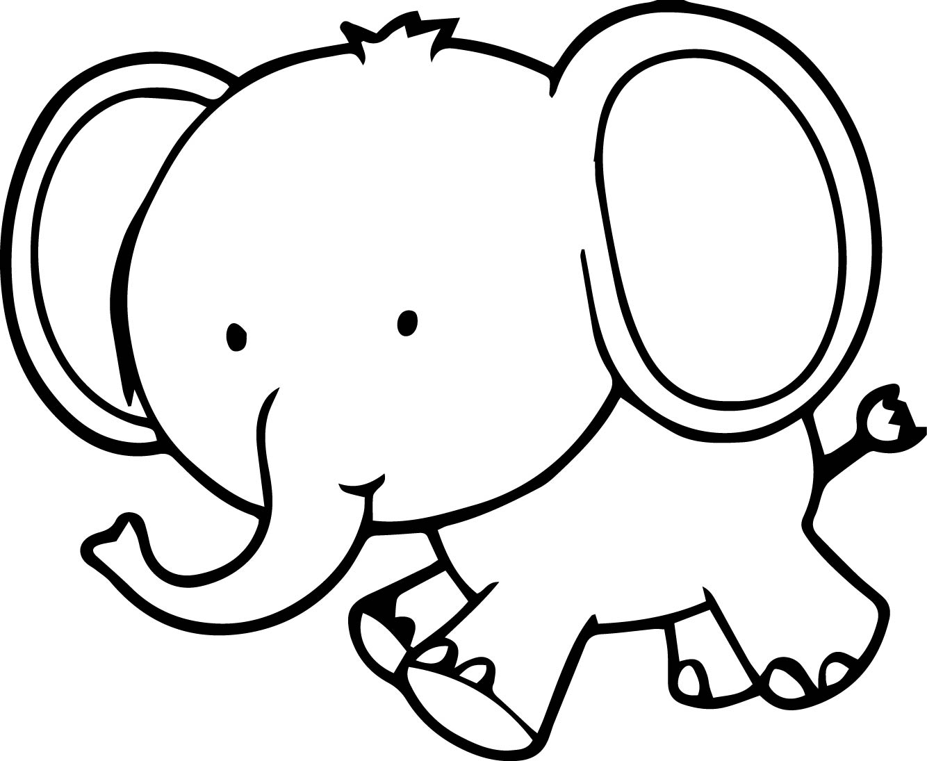 1334x1095 Elegant Elephant Coloring Page With Additional Free Animals