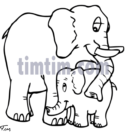 496x522 Free Drawing Of An Elephant Mom Bw From The Category Wild Animals