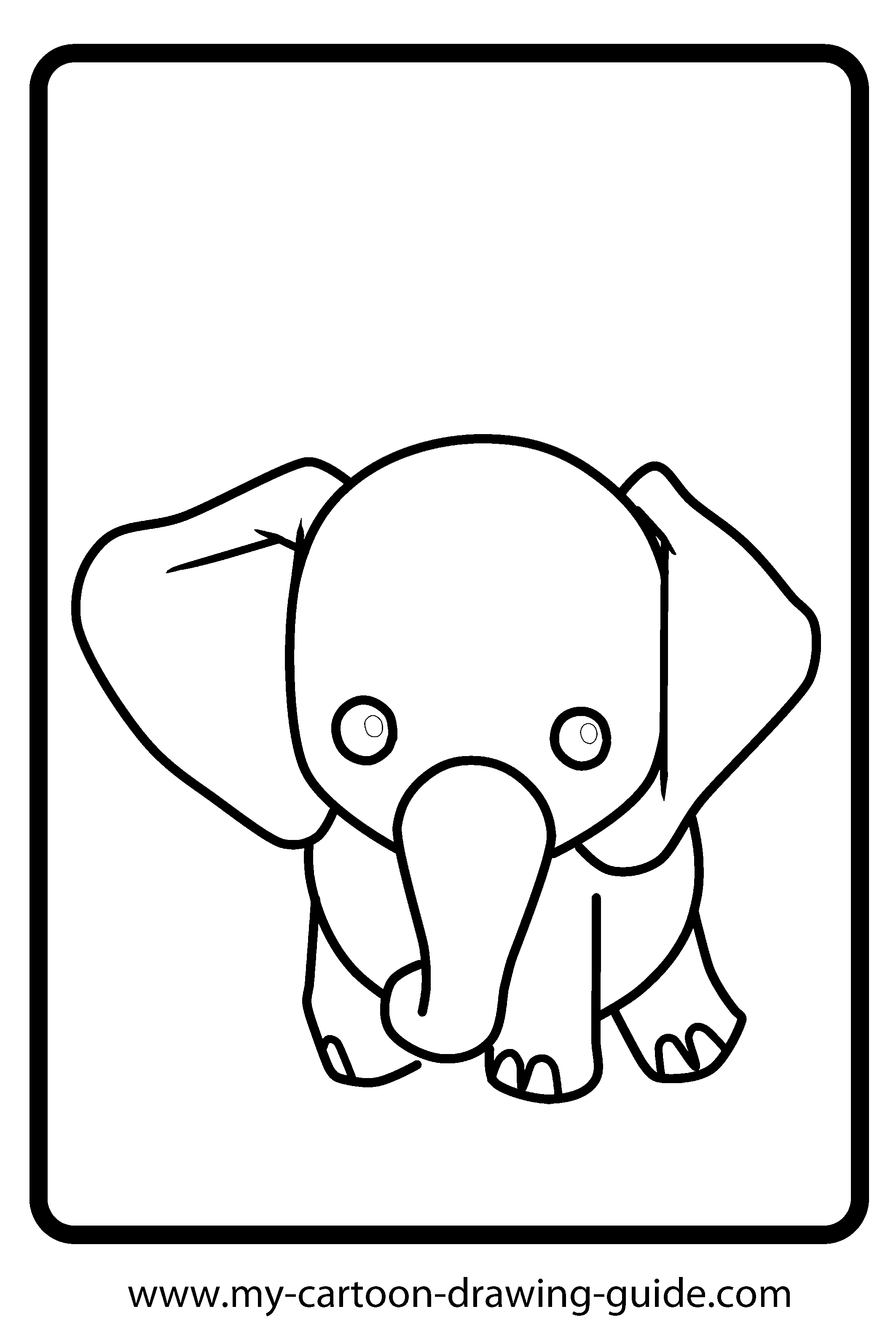 2126x3189 Cartoon Elephant Coloring Pages
