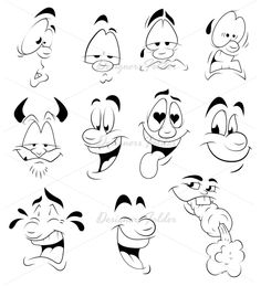236x259 Cartoon Faces Expressions Vector Set