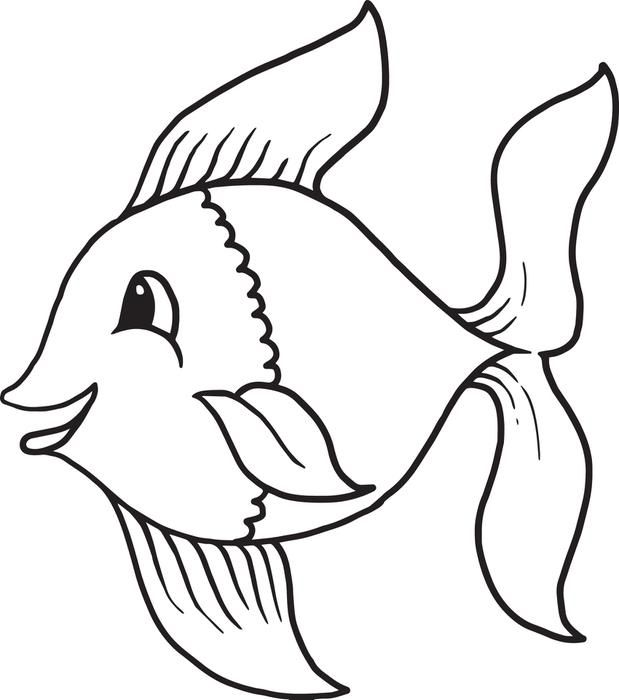 619x700 Cartoon Fish Coloring Page