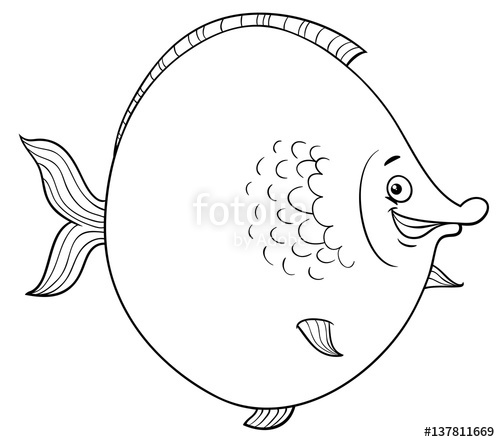 500x442 Big Fish Cartoon Coloring Page Stock Image And Royalty Free