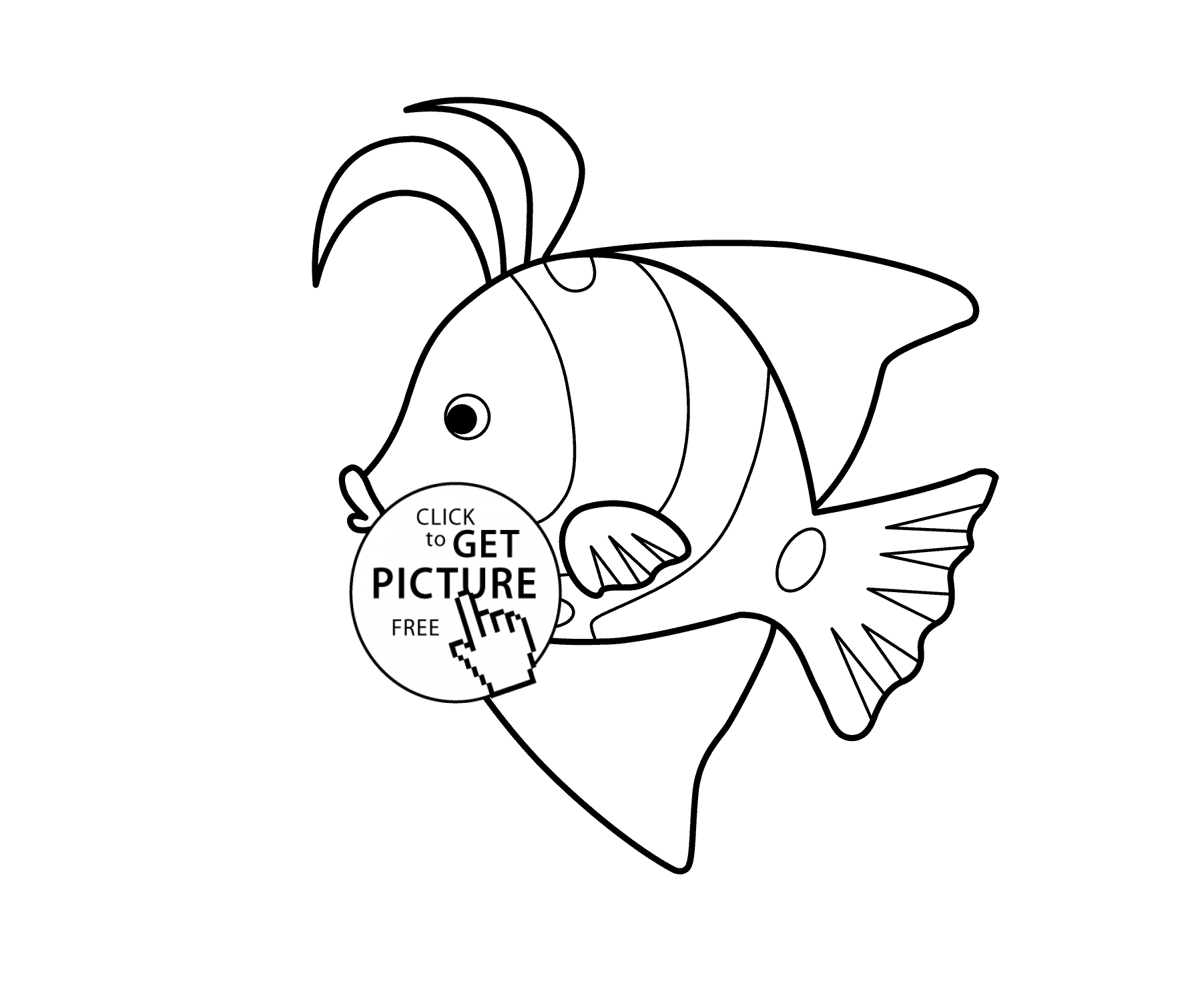 1804x1483 Fish Cartoon Animals Coloring Pages For Kids, Printable Free