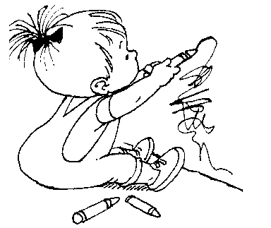 384x323 Kid Drawing On Wall Bw