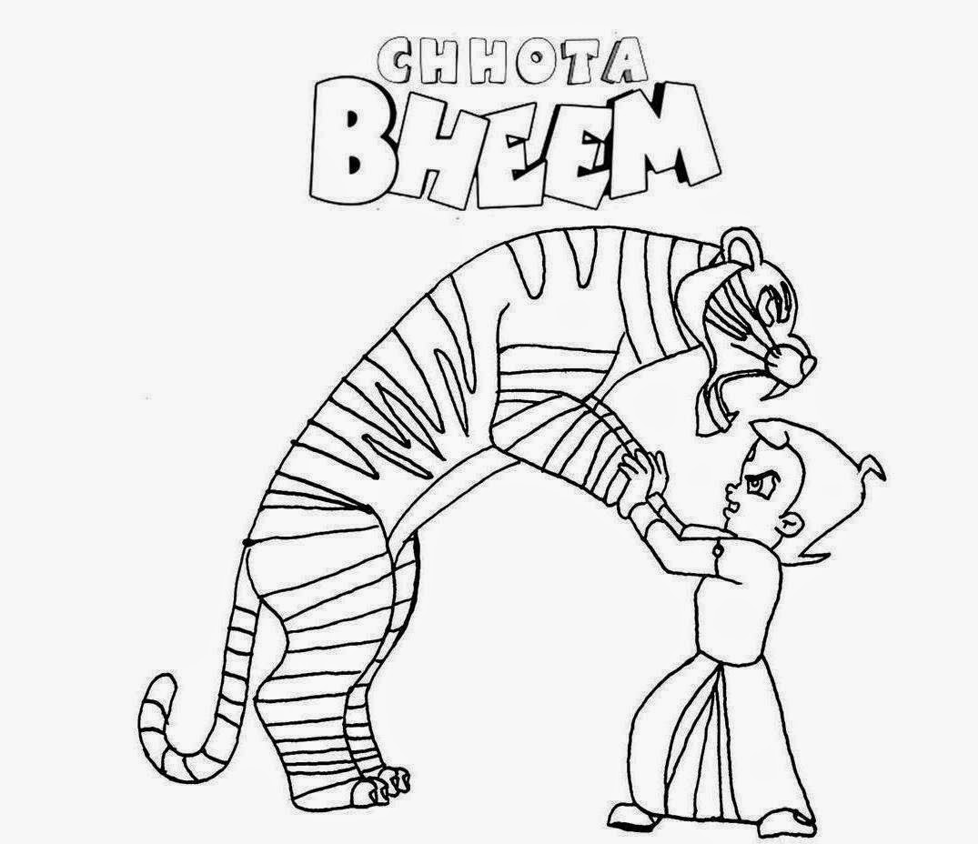 1075x928 Colour Drawing Free Wallpaper Pogo Cartoon Chota Bheem Coloring