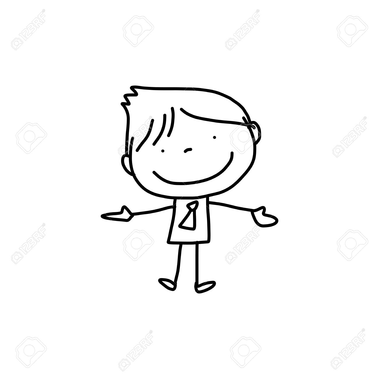 1300x1300 Hand Drawing Cartoon Character Happy Business Person Royalty Free